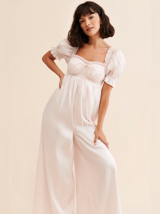 Selkie Pants - Selkie Seashell Wide Leg Jumpsuit Blush Pink Size S